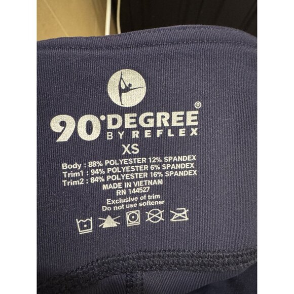 NWT! 90' Degree By Reflex Black Label Women's Navy Blue Leggings Size XS - Picture 10 of 12